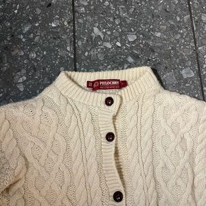 Pitlochry Cream Cable Knit Cardigan Made In The UK